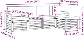 vidaXL Σειρά Καναπέ Εξωτερικού 5 τμχ. Λευκό και Μπεζ Πολυεστέρας