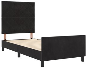 vidaXL Κρεβάτι Μαύρο 90x200 εκ Βελούδο