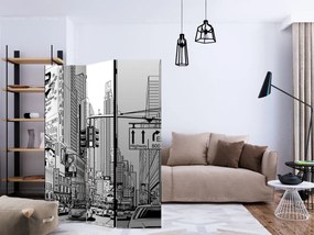 Διαχωριστικό με 3 τμήματα - Street in New York city [Room Dividers]