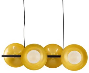 00782 GloboStar®  JOLIET 00782 Μοντέρνο Κρεμαστό Φωτιστικό Ανάρτηση Πολύφωτο 4 x G9 Μαύρο &amp; Χρυσό Μέταλλο - Μ65 x Π28 x Υ20cm