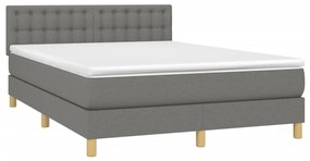 ΚΡΕΒΑΤΙ BOXSPRING ΜΕ ΣΤΡΩΜΑ ΣΚΟΥΡΟ ΓΚΡΙ 140X200 ΕΚ ΥΦΑΣΜΑΤΙΝΟ 3140938