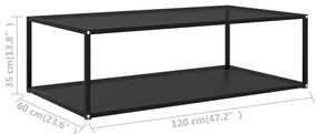 vidaXL Τραπεζάκι Σαλονιού Μαύρο 120 x 60 x 35 εκ. από Ψημένο Γυαλί