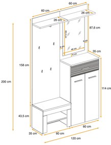 Swap XIX Σύνθεση Καφέ δρυς 280x180x40