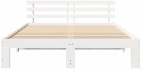 vidaXL Σκελετός Κρεβατιού Λευκό 150 x 200 cm Μασίφ ξύλο πεύκου