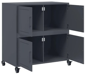 Μπουφές Ανθρακί 68x39x72 εκ. από Ατσάλι - Ανθρακί