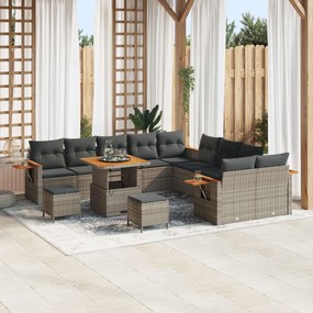 vidaXL Σετ Καναπέ Κήπου 13 pcs Γκρι συνθετικό ρατάν