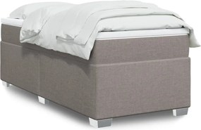 vidaXL Κρεβάτι Boxspring με Στρώμα Taupe 90x190 εκ.Υφασμάτινο