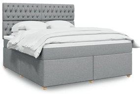 ΚΡΕΒΑΤΙ BOXSPRING ΜΕ ΣΤΡΩΜΑ ΑΝΟΙΧΤΟ ΓΚΡΙ 180X200 ΕΚ. ΥΦΑΣΜΑΤΙΝΟ 3293666