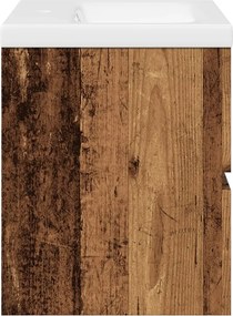 vidaXL Ντουλάπι με Ενσωματωμένο Νιπτήρα Παλιό Ξύλο