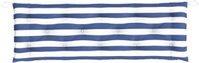vidaXL Μαξιλάρια Πάγκου 2 τεμ. Μπλε &amp; Λευκό Ριγέ 150x50x7εκ Υφασμάτινα
