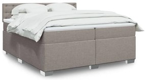 vidaXL Κρεβάτι Boxspring με Στρώμα Taupe 200x200 εκ. Υφασμάτινο