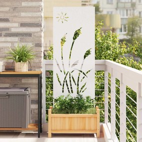 vidaXL Οθόνη Ιδιωτικότητας Κήπου Μαιανδρικό σχέδιο Λευκό 50 x 140 εκ