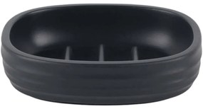 Σαπουνοθήκη Ριγέ 845224 11,8x9,3x3cm Anthracite Ankor Πολυέστερ