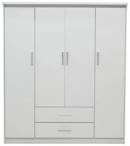 Ντουλάπα ρούχων τετράφυλλη Olympus  λευκό 159x57x183εκ