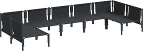 vidaXL Σετ Καναπέ Κήπου με μαξιλάρι 7 pcs Μαύρο Ατσάλι