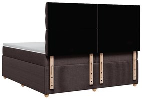 vidaXL Κρεβάτι Boxspring με Στρώμα Σκούρο Καφέ 200x200 εκ. Υφασμάτινο