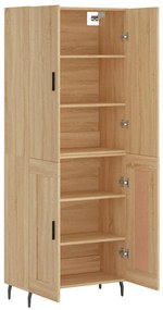 vidaXL Ντουλάπι Sonoma δρυς 69,5 x 34 x 180 εκ. από Επεξεργασμένο Ξύλο