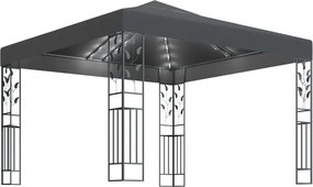 vidaXL Κιόσκι με Φωτάκια LED Ανθρακί 3 x 3 μ.