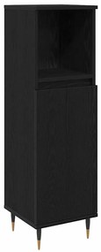 vidaXL Σετ Επίπλων Μπάνιου με πόρτα 3 pcs Μαύρη Οξυά 30 x 30 x 180 cm