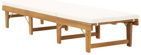 vidaXL Ξαπλώστρα Πτυσσόμενη από Μασίφ Ξύλο Ακακίας με Μαξιλάρι