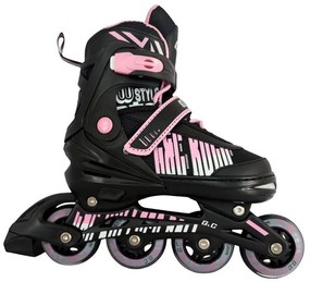 Αυξομειούμενα Rollers G&amp;C BW Μαύρο/Ροζ IN-LINE SKATES Medium (35-38)