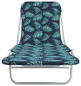 vidaXL Ξαπλώστρες Πτυσσόμενες 2 τεμ. με Σχέδιο Φύλλων Ατσάλι / Ύφασμα