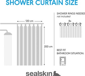 Cosima 120x200 grey κουρτίνα μπάνιου πλαστική Sealskin