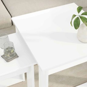 vidaXL Σετ Τραπεζιού Για Καφέ 2 pcs Λευκό 50 x 52 x 42 εκ