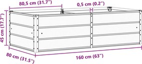 vidaXL Γλάστρα Ελεφαντόδοντο 160 x 80 x 45 cm Ατσάλι