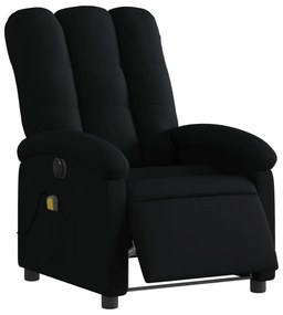 vidaXL Πολυθρόνα Μασάζ Ηλεκ. Ανακλινόμενη Μαύρη Υφασμάτινη