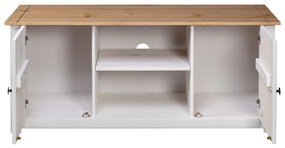 vidaXL Έπιπλο TV Λευκό 120x40x50 εκ. Μασίφ Ξύλο Πεύκου Σειρά Panama