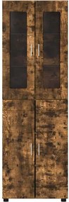 vidaXL Highboard με ράφι FLORIN Καπνιστό Δρύς 60 x 35 x 182 εκ.