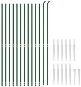 vidaXL Συρματόπλεγμα Περίφραξης Πράσινο 2 x 25 μ. με Καρφωτές Βάσεις