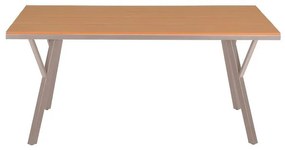 Τραπέζι FL6514 Fylliana Μεταλλικό Polywood Μπέζ 160x91x72 εκ. 160x91x72 εκ.