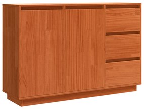 vidaXL Πλαϊνό γραφείο Καφέ 111 x 34 x 75 εκ. Μασίφ ξύλο πεύκου