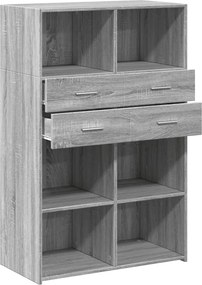 vidaXL Ντουλάπι Γκρι Sonoma 80x42,5x124 εκ. από Επεξεργασμένο Ξύλο