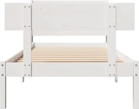 vidaXL Σκελετός Κρεβατιού Χωρίς Στρώμα Λευκό 100x200 εκ. Μασίφ Πεύκο