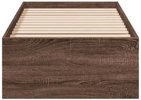 vidaXL Πλαίσιο Κρεβατιού Χωρ. Στρώμα Καφέ Δρυς 75x190εκ Επεξ. Ξύλο