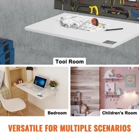 VEVOR Wall Mounted Floating Folding Table Laptop Desk Home Office 31.5 x 23.6 in