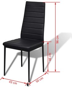 vidaXL Σετ Τραπεζαρίας 7 Τεμαχίων Μαύρο