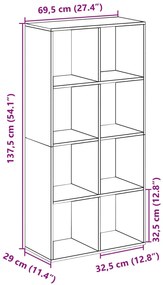 ΒΙΒΛΙΟΘΗΚΗ/ΔΙΑΧΩΡΙΣΤΙΚΟ ΧΩΡΟΥ ΛΕΥΚΟ 69,5X29X137,5ΕΚ. ΕΠΕΞ. ΞΥΛΟ 858021