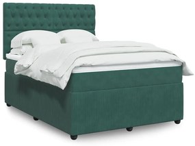 ΚΡΕΒΑΤΙ BOXSPRING ΜΕ ΣΤΡΩΜΑ ΣΚΟΥΡΟ ΠΡΑΣΙΝΟ 160X200ΕΚ. ΒΕΛΟΥΔΙΝΟ 3294691