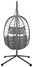 ΚΡΕΜΑΣΤΗ ΠΟΛΥΘΡΟΝΑ ΦΩΛΙΑ MILLIE  ΜΕΤΑΛΛΟ-ΣΥΝΘ.RATTAN ΓΚΡΙ 90x75x190Υεκ.