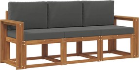vidaXL Σειρά Καναπέ Εξωτερικού με μαξιλάρι 3 pcs Φυσικό και Ανθρακί