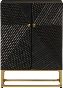 vidaXL Ντουλάπι Μαύρο 55x30x76 εκ. από Μασίφ Ξύλο Μάνγκο και Σίδηρο