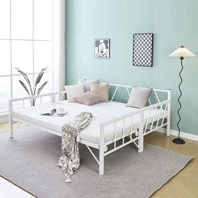 Κρεβάτι-Καναπές Remmie pakoworld μέταλλο λευκό 90x190εκ