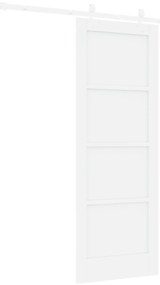 vidaXL Συρόμενη Πόρτα με Σετ Εξαρτημάτων Λευκή 73.5x198.5 εκ. Στερεό Ξύλο Πεύκο