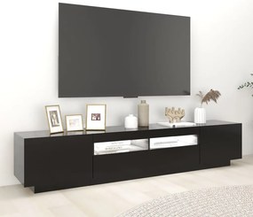 vidaXL Έπιπλο Τηλεόρασης με LED Μαύρο 200 x 35 x 40 εκ.