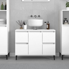 vidaXL Ντουλάπι Νιπτήρα Λευκό 80 x 33 x 60 εκ. Επεξεργασμένο Ξύλο
