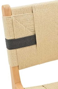 Σκαμπό μπαρ Julien pakoworld rubberwood φυσικό-έδρα φυσικό-μαύρο σχοινί 45x46x95εκ